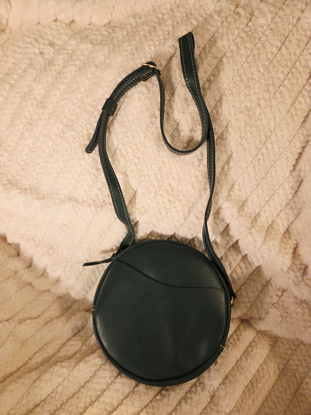 NEW Beautiful Portland Leather Goods Large Circle Crossbody Bag In Peacock - Picture 7 of 8